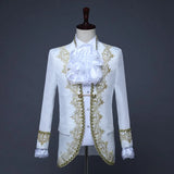 2025 Gold-encrusted Flowers Palace Prince Suits for Men Two-piece Suit, Studio Mens Dress Christmas King Performance Costumes