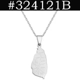 Anniyo Stainless Steel Saint Lucia Map With City Pendant Necklaces for Women Girl Jewelry St. Lucia Chains Jewelry #324121