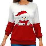 2024 Christmas Series Women’s Autumn and Winter Casual Fashion Printed Long Sleeve Round Neck Pullover Large Size Sweatshirt