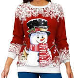 2024 Christmas Series Women’s Autumn and Winter Casual Fashion Printed Long Sleeve Round Neck Pullover Large Size Sweatshirt