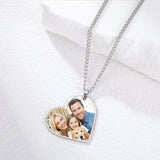 COOLTIME Custom Picture Necklace Stainless Steel Personalized Custom Print Photo Pendant Necklace Jewelry for Women Men