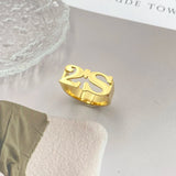 Custom 2 letter ring initials men and women gold ring jewelry gift stainless steel ring personality couple