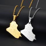 Anniyo Republic Of Iraq Map With Cities Name Pendant Necklaces Jewelry Charms Map Of Iraq Chain @324101
