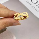 Custom 2 letter ring initials men and women gold ring jewelry gift stainless steel ring personality couple