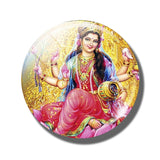 Lakshmi Gold 30 MM Fridge Magnet Shiva Amulet India Goddess of Wealth Glass Dome Magnetic Refrigerator Stickers Home Decoration