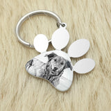 Custom Photo Engraved Keychain Personalised Picture Keyring Personalized Memorial Key Chain Your Dog Pet Portrait Customize Gift