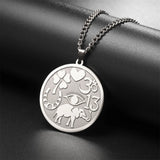 Jeshayuan Evil Eye Clover Man Necklace Horseshoe Yoga Om Pendant Love Chains Choker Neck Lucky Amulet Stainless Steel Jewelry