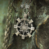 Original Van Gogh sunflower sunflower men's necklace high sense pendant nautical compass retro fashion trend pendant gift.