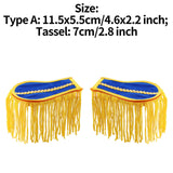 1 Pair Drum Horn Band Tassel Fringe Chain Shoulder Badge Applique Epaulet Clothing Uniform Party Performance Costume Accessories