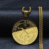 Talisman Of Protection Good Luck Wealth Seal Of Solomon Stainless Steel Necklaces Pendants Men Jewelry salomon hombre N4239