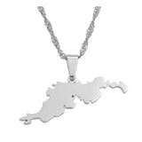 Anniyo The British Virgin Islands Tortola BVI Map Pendant Chain Necklaces for Women Girls Jewelry #115621