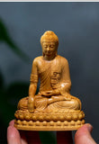 Natural Cypress Lndia Shak yamuni Buddha Characters Figurines Hand Carved Solid Wood Home Room Office Feng ShuiDecoration Statue
