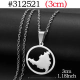Anniyo Sint Maarten and Saint-Martin Island Pendant Necklaces for Women Men Saint Martin SXM Jewellery Stainless Steel #312421