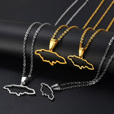 Anniyo TWO SIZE Outline Jamaica Map Pendant Necklaces for Women Girls Stainless steel Jewelry Jamaican  @279421