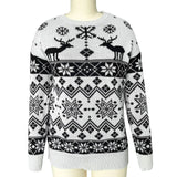 2025 Winter Women's Christmas Sweater Elk Print Knitted Jumpers Full Sleeve O Neck Casual Loose Knitwear Pullover Tops Xmas Look