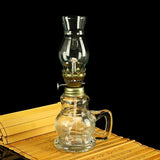 1 Retro Kerosene Candle Holder Windproof Oil Lamp with Glass Cover, Suitable for Emergency Lighting and Indoor Decoration