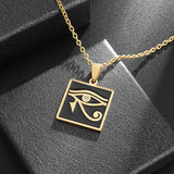 Ancient Egyptian Pharaoh Life Anka Cross Stainless Steel Necklace Anubis Totem Pendant Men\'s Amulet Jewelry Leather Rope Chain