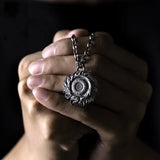 Original Van Gogh sunflower sunflower men's necklace high sense pendant nautical compass retro fashion trend pendant gift.