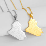 Anniyo Republic Of Iraq Map With Cities Name Pendant Necklaces Jewelry Charms Map Of Iraq Chain @324101