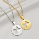 Anniyo Round Guadeloupe Map With Rhinestone Pendants Necklaces for Women Jewelry France Guadeloupe Maps @335121