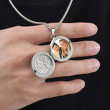 Vnox Stainless Steel Free Photo Custom Necklace For Women Men,Can Open Round Photo Box Pendent,Jewelry Gifts To Husband Wife
