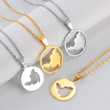 Anniyo Sint Maarten and Saint-Martin Island Pendant Necklaces for Women Men Saint Martin SXM Jewellery Stainless Steel #312421