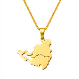 Anniyo Stainless Steel Sint Maarten and Saint-Martin Island Pendant Necklace SXM Saint Martin Jewelry #325801