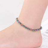 Weight Loss Slimming Anklet Bracelet Magnetic Therapy Colorful Gallstone Hematite Chain Stimulating Acupoints Slim Fat Bracelet