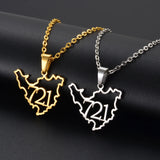 Anniyo Sint Maarten and Saint-Martin Island 721 Area Code Pendant Necklaces for Women Girls Saint Martin SXM Jewelry #319401