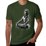 Majestic lord Shiva in Eternal meditation - Black and white T-Shirt custom shirt tops anime summer tops luxury clothes men