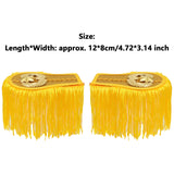 1 Pair Drum Horn Band Tassel Fringe Chain Shoulder Badge Applique Epaulet Clothing Uniform Party Performance Costume Accessories