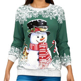 2024 Christmas Series Women’s Autumn and Winter Casual Fashion Printed Long Sleeve Round Neck Pullover Large Size Sweatshirt