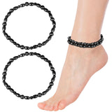 2Pcs Magnetic Anklet Bracelet Elastic Foot Chain Natural Stones for Women Men Gifts Versatile Fashion Accessories