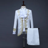 2025 Gold-encrusted Flowers Palace Prince Suits for Men Two-piece Suit, Studio Mens Dress Christmas King Performance Costumes