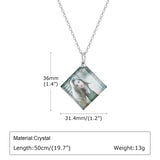 Vnox Custom Photo Picture Necklaces for Women Men, Personalize Two Sides Image Pendant, Crystal Heart Coin Collar Memorial Gift