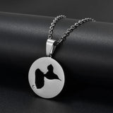 Anniyo Round Guadeloupe Map With Rhinestone Pendants Necklaces for Women Jewelry France Guadeloupe Maps @335121