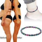 Weight Loss Slimming Anklet Bracelet Magnetic Therapy Colorful Gallstone Hematite Chain Stimulating Acupoints Slim Fat Bracelet