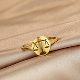 Kinitial 12 Zodiac Libra Rings For Women Stainless Steel Jewelry Constellation Dainty Ring