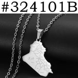 Anniyo Republic Of Iraq Map With Cities Name Pendant Necklaces Jewelry Charms Map Of Iraq Chain @324101