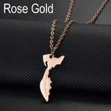 Anniyo Russia Kamchatka Pendant Neckalces for Women Girls Stainless Steel Jewelry #535662