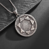 Retro Fashion Seven Angels Magic Circle Solomon's Seal Necklace Pendant Men's Lucky Amulet Jewelry