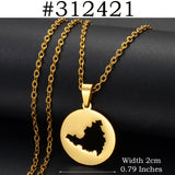 Anniyo Sint Maarten and Saint-Martin Island Pendant Necklaces for Women Men Saint Martin SXM Jewellery Stainless Steel #312421