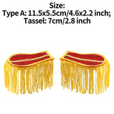 1 Pair Drum Horn Band Tassel Fringe Chain Shoulder Badge Applique Epaulet Clothing Uniform Party Performance Costume Accessories