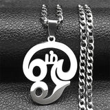 India Tamil Om Symbol Pendant Necklace Women Men Stainless Steel Gold Color Buddhist Om Shiva Yoga Necklaces Jewelry 8089-QKC