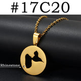 Anniyo Round Guadeloupe Map With Rhinestone Pendants Necklaces for Women Jewelry France Guadeloupe Maps @335121