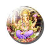 Lakshmi Gold 30 MM Fridge Magnet Shiva Amulet India Goddess of Wealth Glass Dome Magnetic Refrigerator Stickers Home Decoration