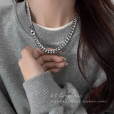 ULJ 6MM -10MM Width Stainless Steel Cuban Chain Necklace Bracelet For Men Woman Punk Male Neck Waterproof Cool Hip Hop Jewelry