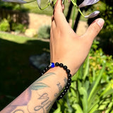 Evil Eye Black Tourmaline Empathy Protection Aura Shield Absorb Negative Energy Bracelet Crystal Healing Stress Relief Bracelet