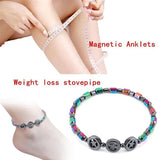 Weight Loss Slimming Anklet Bracelet Magnetic Therapy Colorful Gallstone Hematite Chain Stimulating Acupoints Slim Fat Bracelet