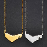 Anniyo The United Arab Emirates Map With Cities Pendant Necklaces Women Girls UAE Jewelry Stainless Steel Material #321101